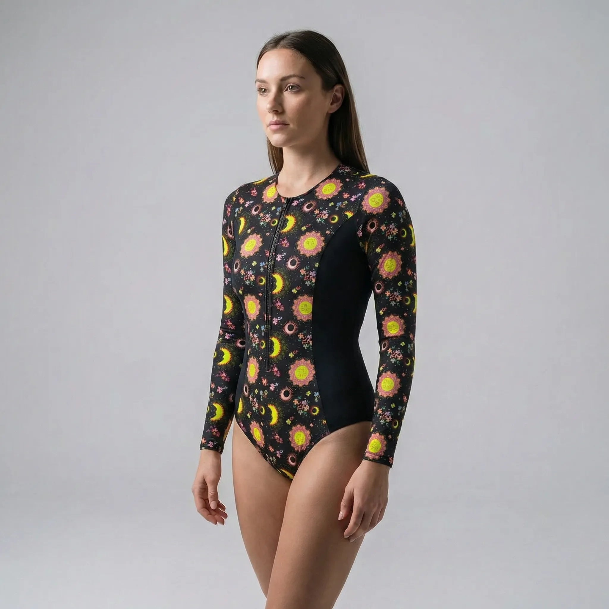 Nordspur | Aquarellee Long Sleeve One Piece Swimsuit