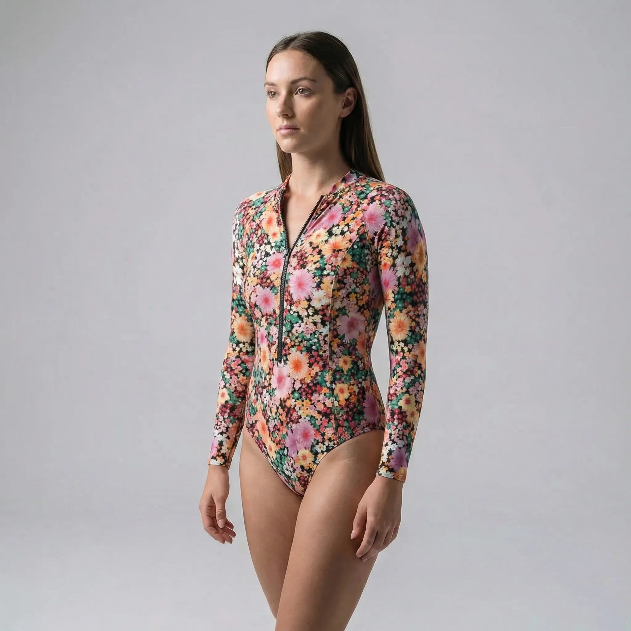 Nordspur | Aquarellee Long Sleeve One Piece Swimsuit
