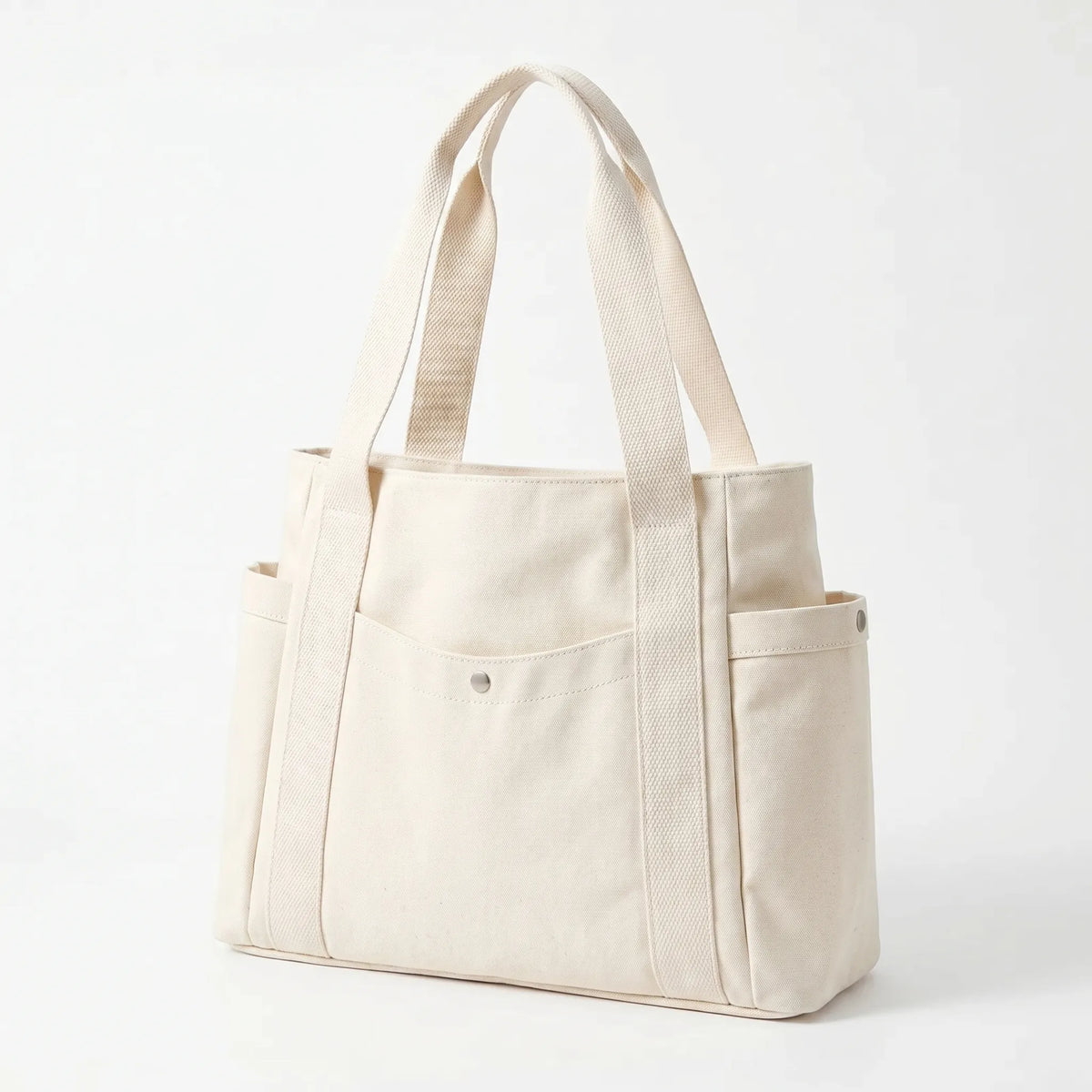 Large Canvas Tote Bag - For Women - Multi-Pocket - Structured Base ...