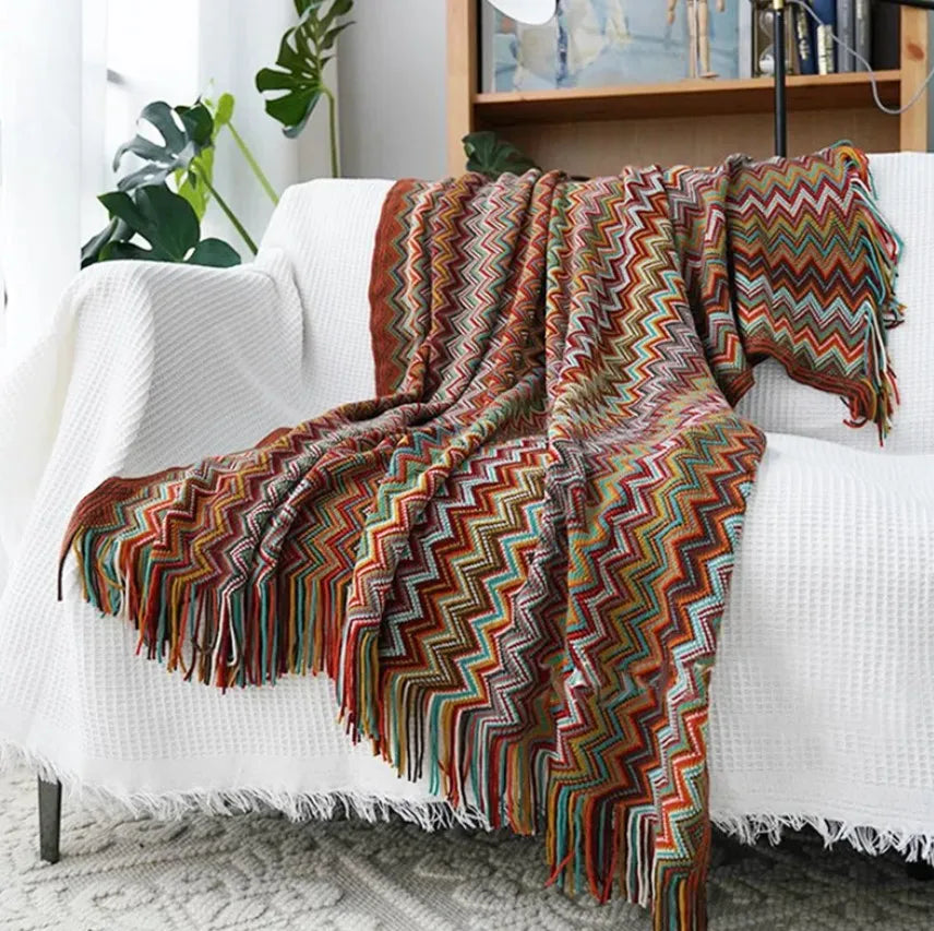 Nordspur | CasaVello Colorful Knit Throw Blanket