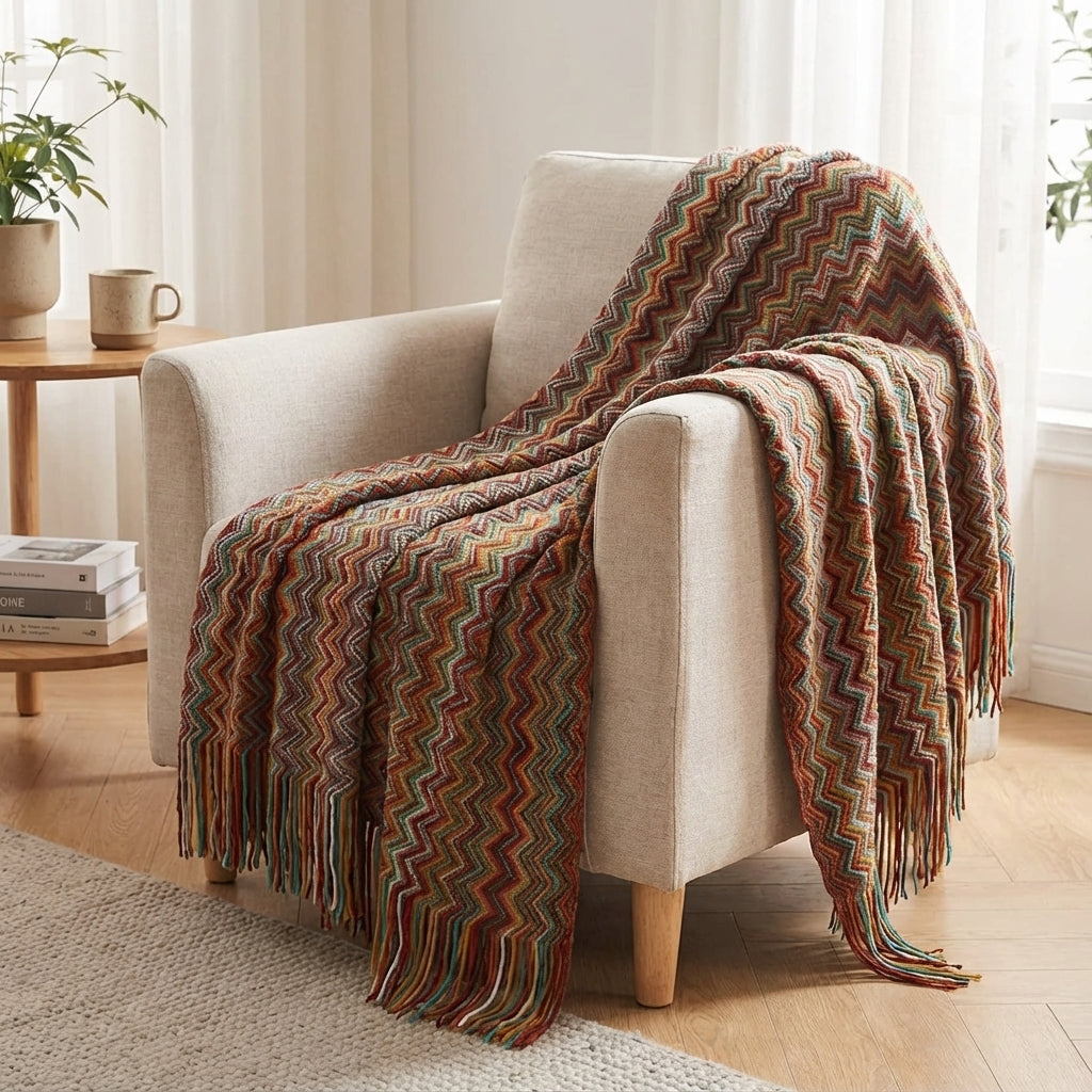 Nordspur | CasaVello Colorful Knit Throw Blanket