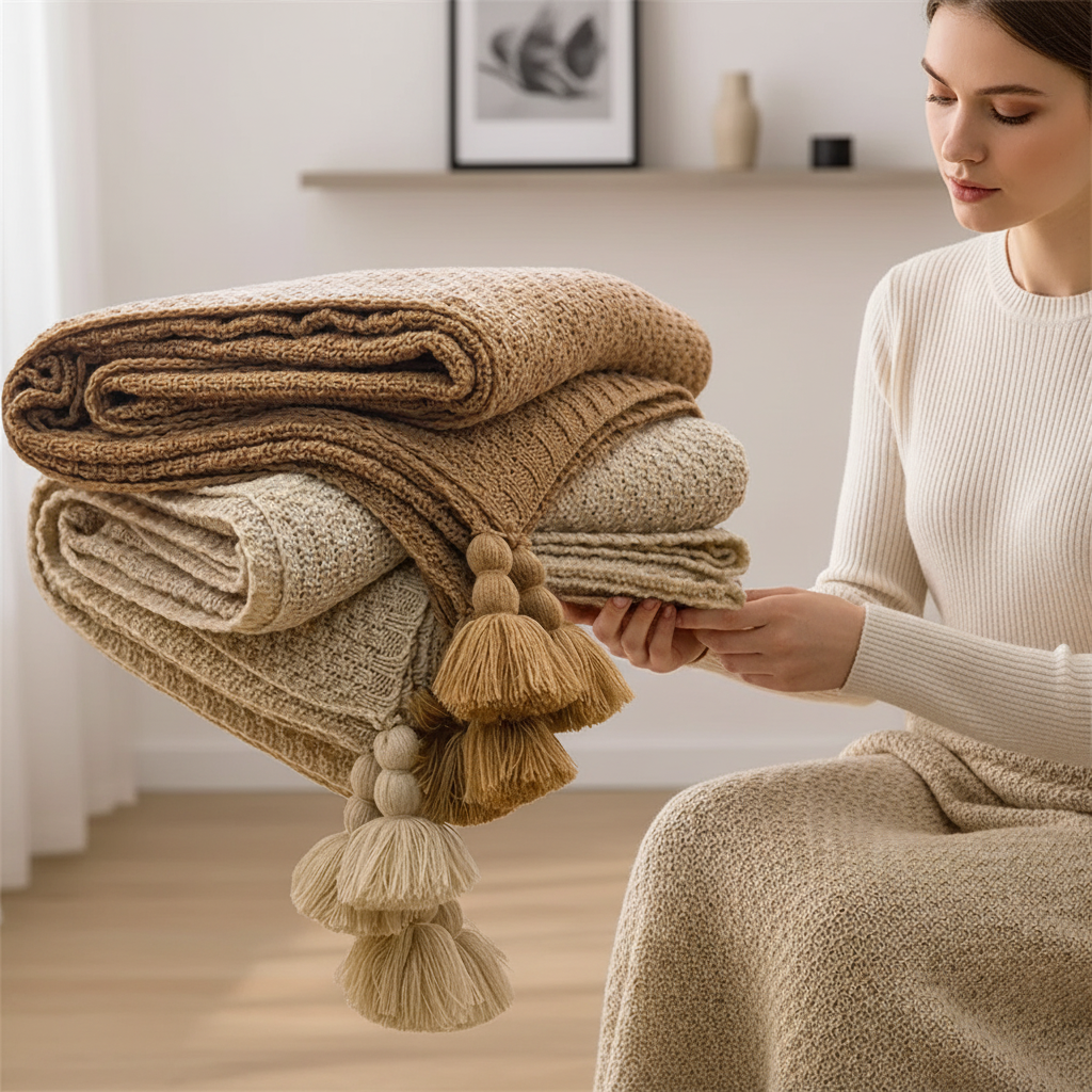 Nordspur | Chunky Knit Tassel Throw