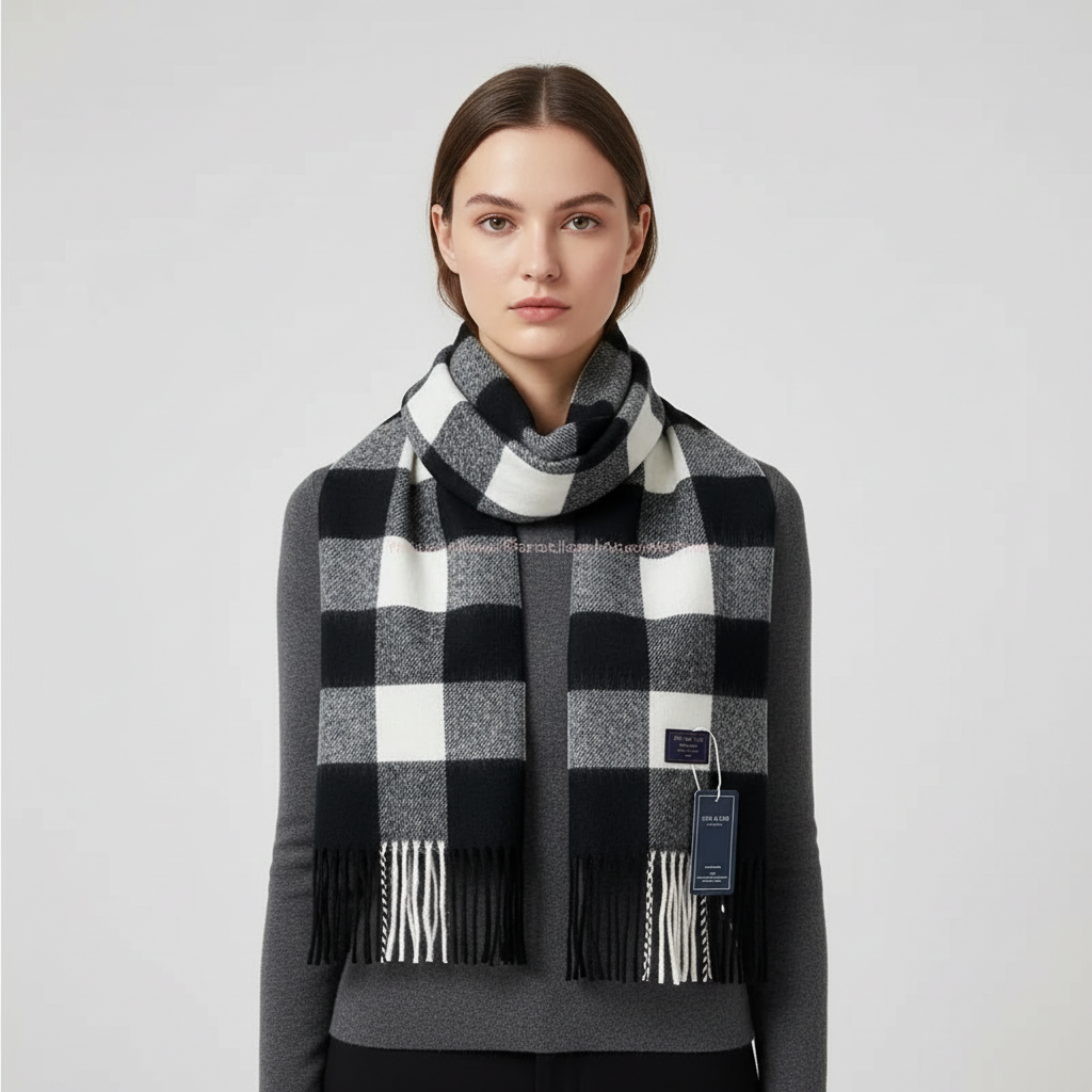 Nordspur | Classic Checkered Wool Feel Scarf