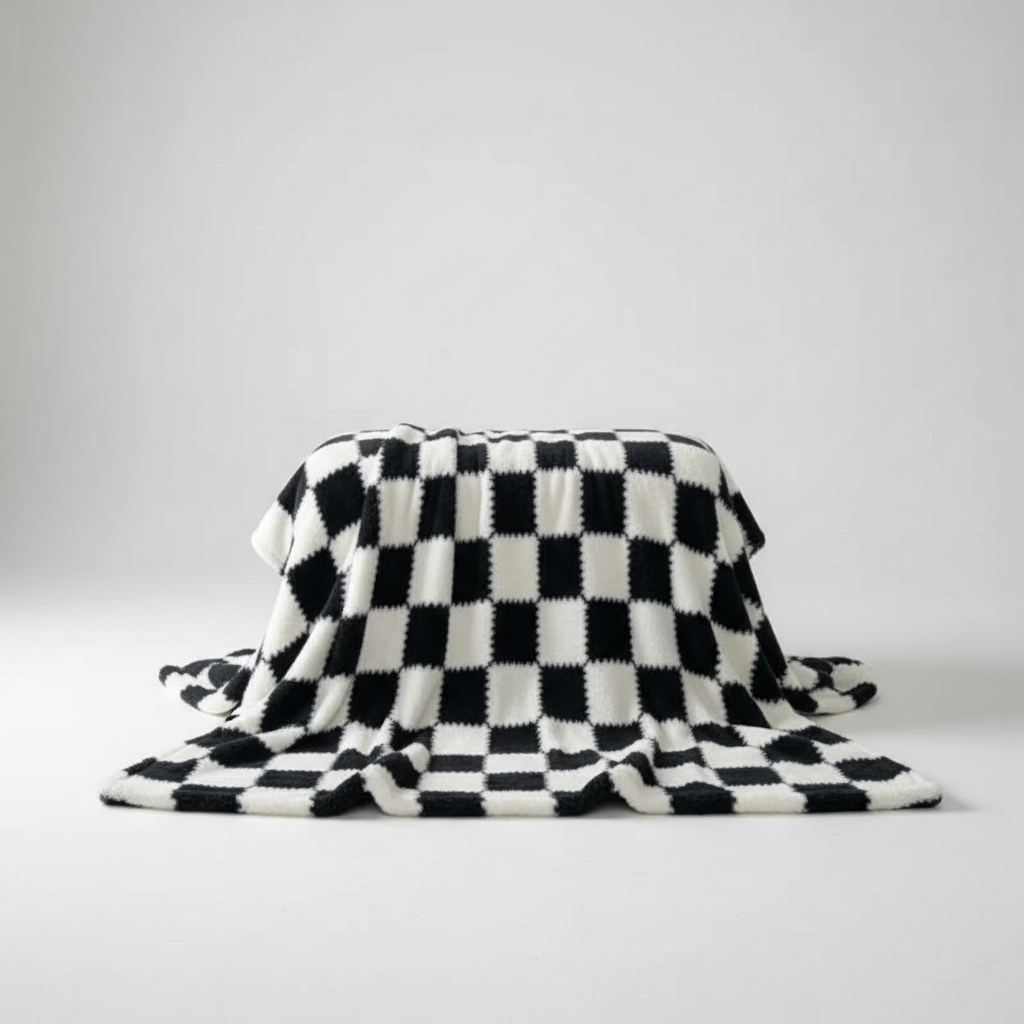 Nordspur | Coral Fleece Checkered Blanket