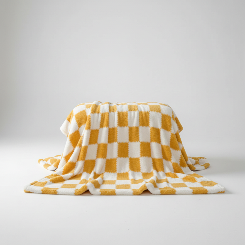 Nordspur | Coral Fleece Checkered Blanket