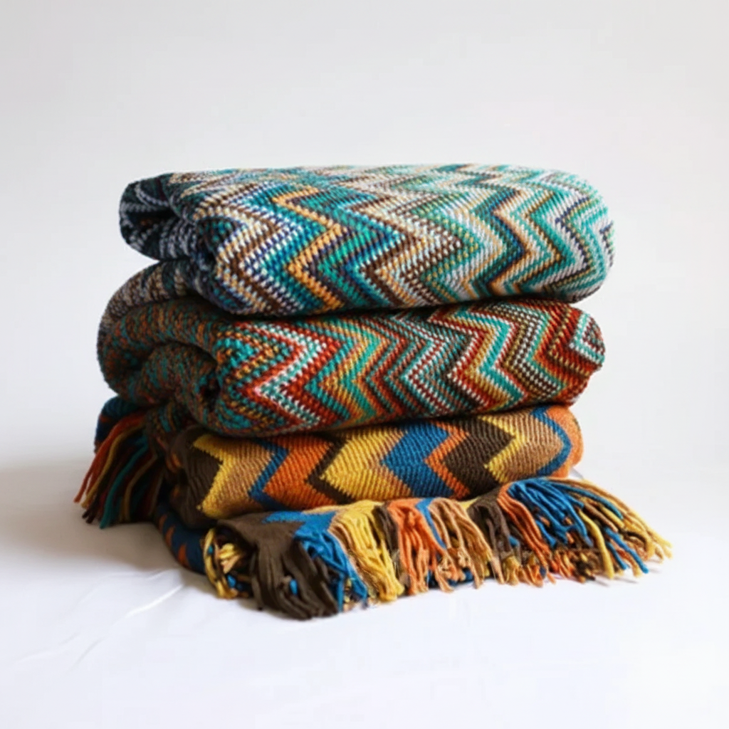 Nordspur | Knitted Geometric Throw Blanket