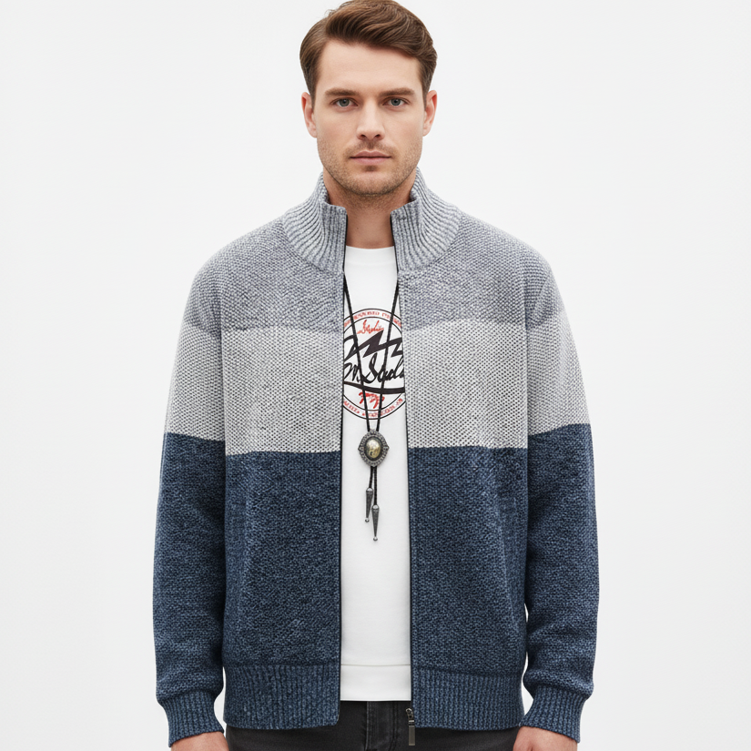 Nordspur | Men Knitted Zip Cardigan