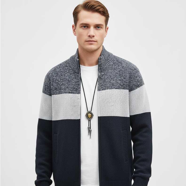 Nordspur | Men Knitted Zip Cardigan
