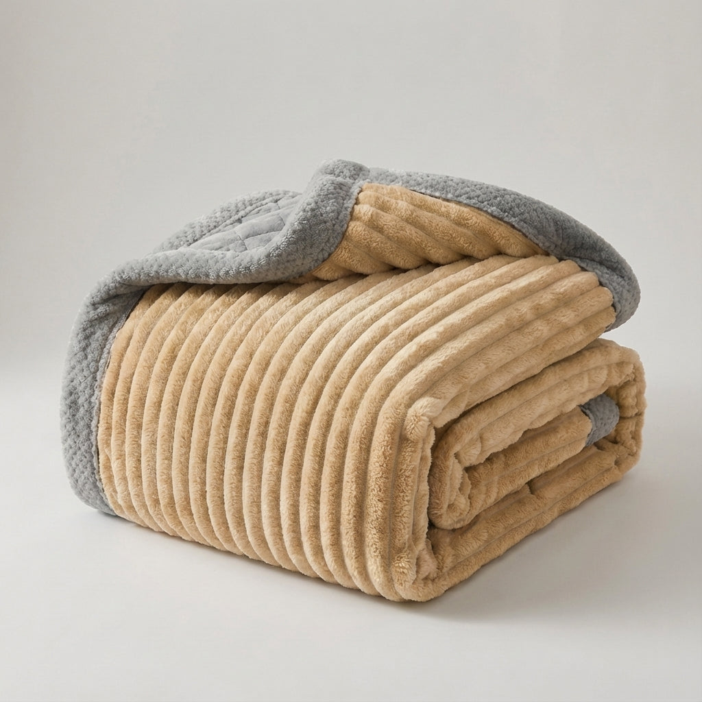 Nordspur | Plushora Striped Plush Throw Blanket