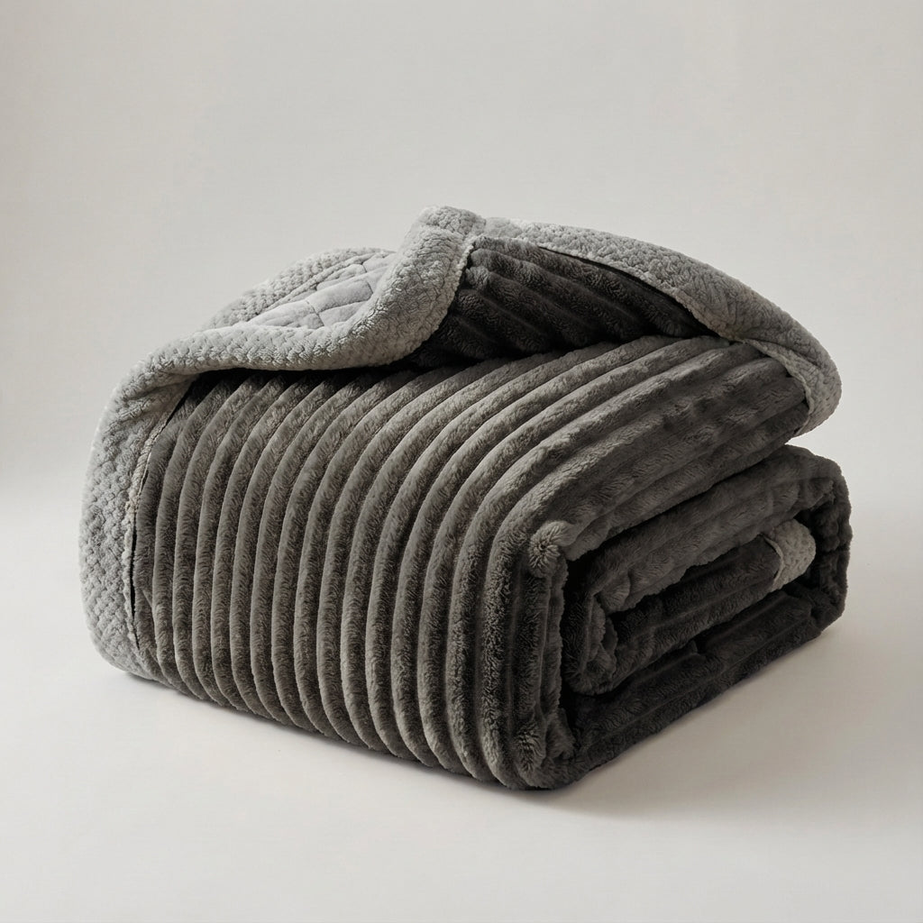 Nordspur | Plushora Striped Plush Throw Blanket