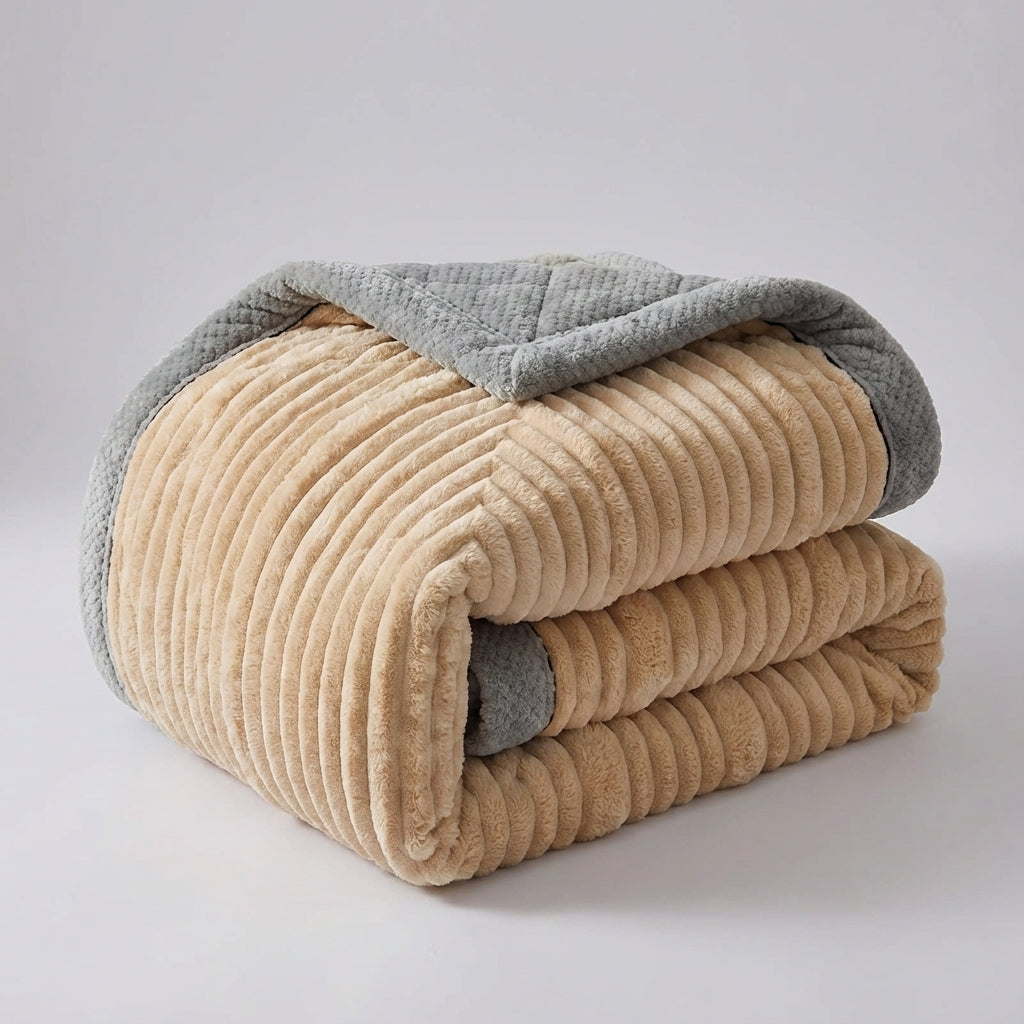 Nordspur | Plushora Striped Plush Throw Blanket