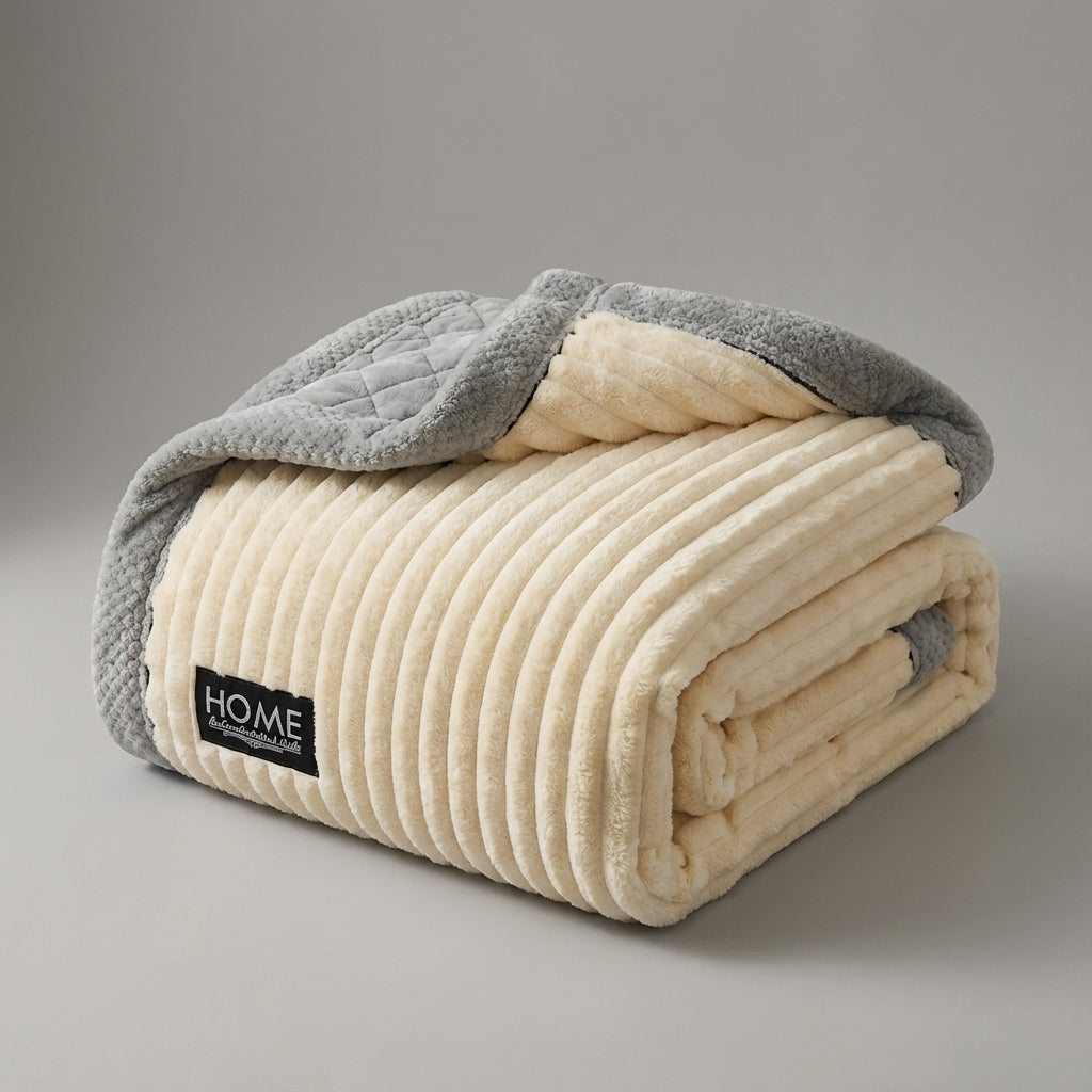 Nordspur | Plushora Striped Plush Throw Blanket