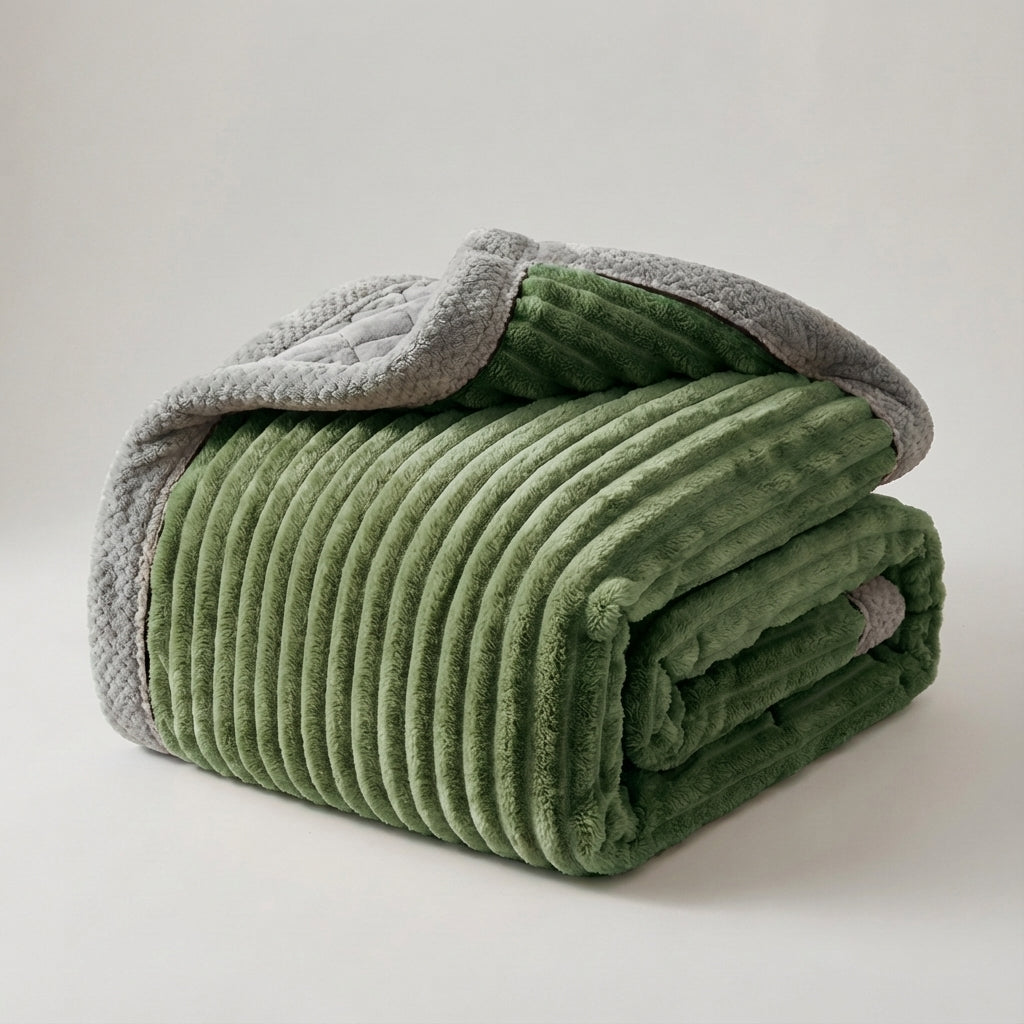Nordspur | Plushora Striped Plush Throw Blanket