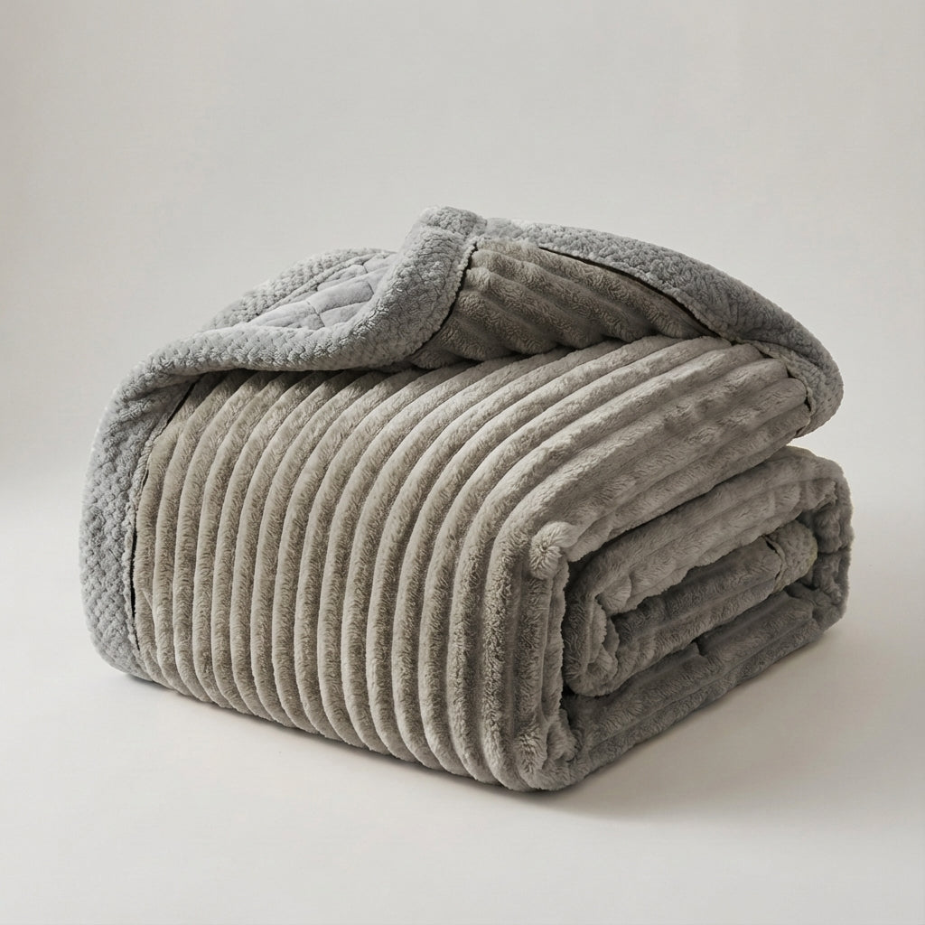 Nordspur | Plushora Striped Plush Throw Blanket