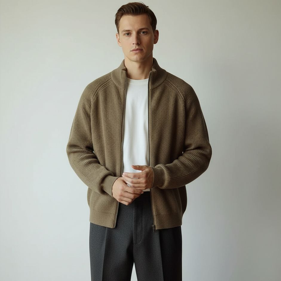 Nordspur | Thick Knitted Zip Cardigan