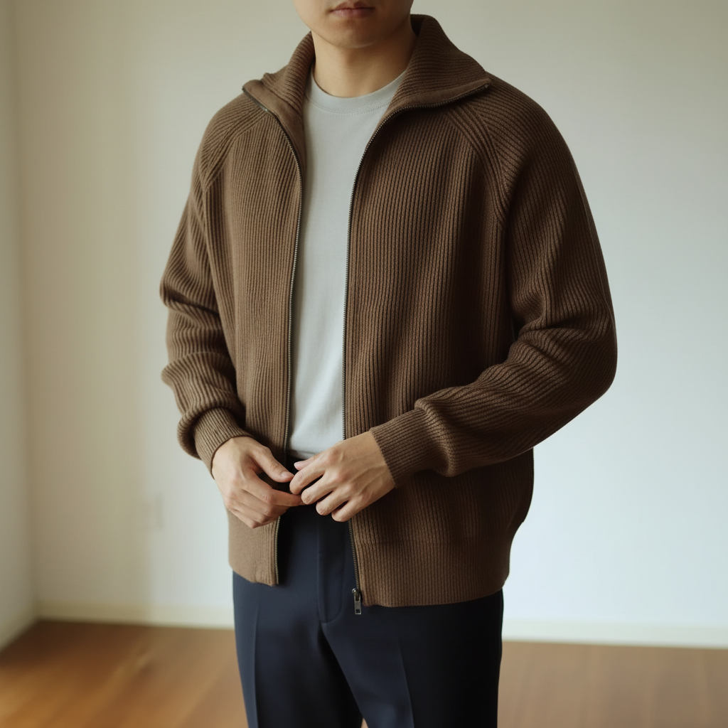 Nordspur | Thick Knitted Zip Cardigan