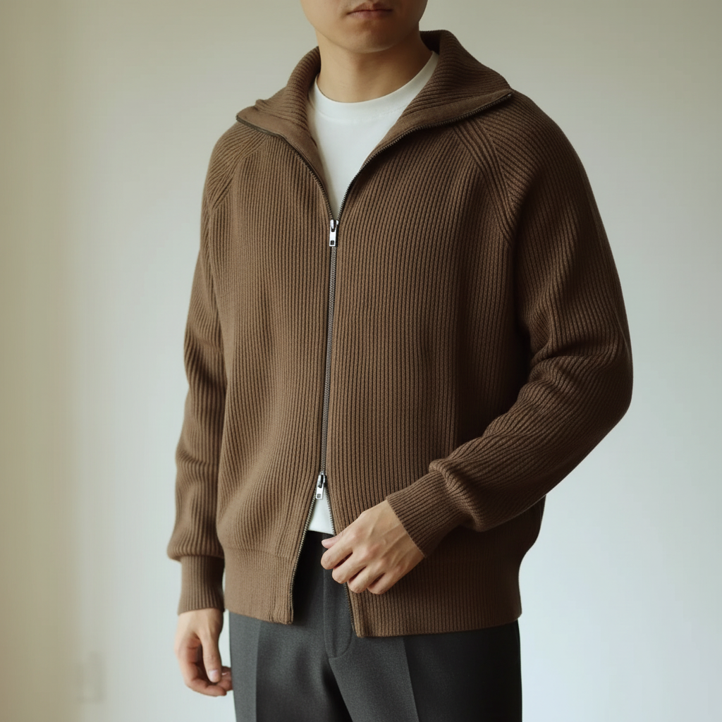 Nordspur | Thick Knitted Zip Cardigan