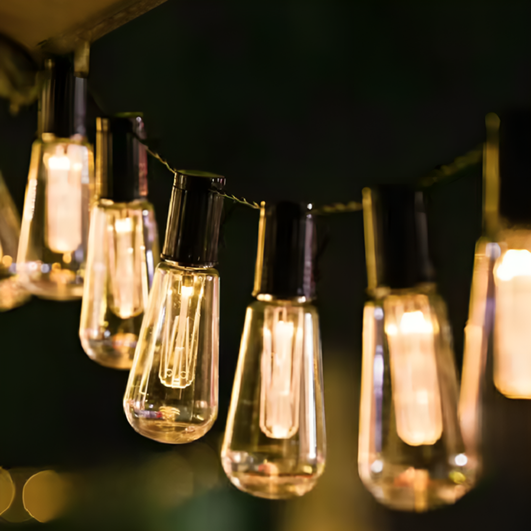 Solar LED String Lights Outdoor Waterproof – CampGlow VintageLights-Home & Garden > Garden lighting > Fairy lights > Solar fairy lights-NordSpur-NordSpur