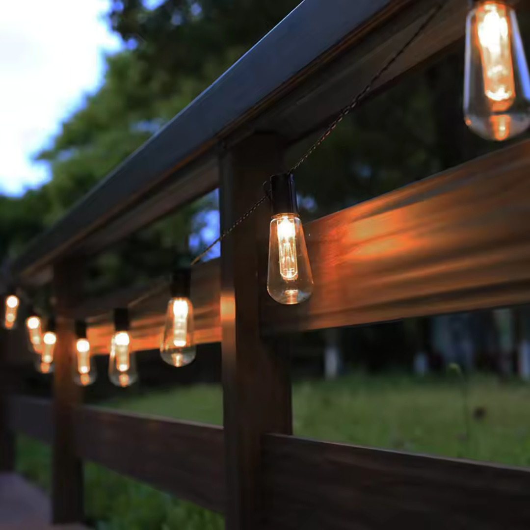 Solar LED String Lights Outdoor Waterproof – CampGlow VintageLights-Home & Garden > Garden lighting > Fairy lights > Solar fairy lights-NordSpur-NordSpur