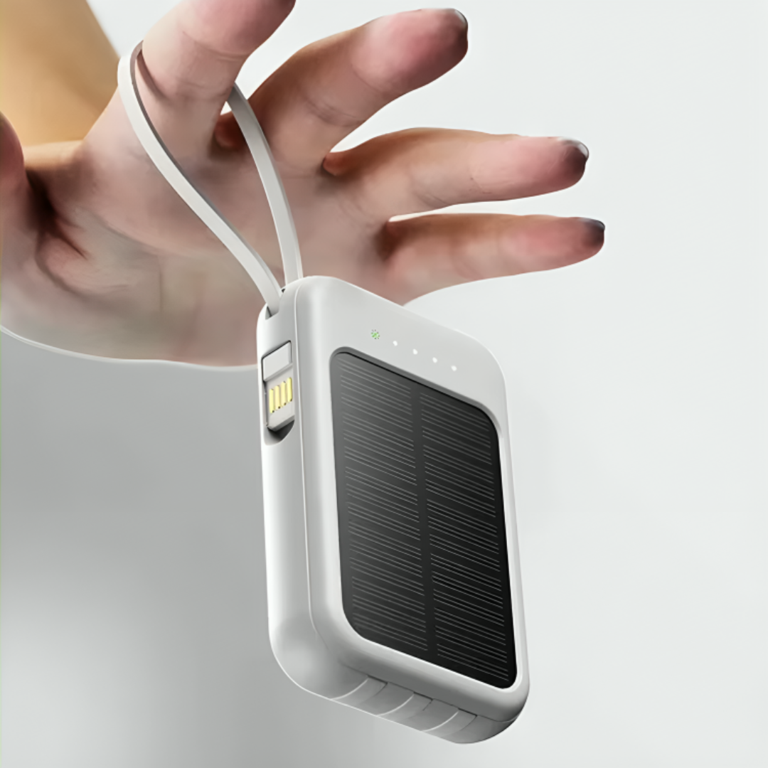 Solar Power Bank 10000 mAh with LED & Cables – SunCharge Ultra-Electronics & Accessories > Powerbanks > Solar- Powerbanks-NordSpur-NordSpur