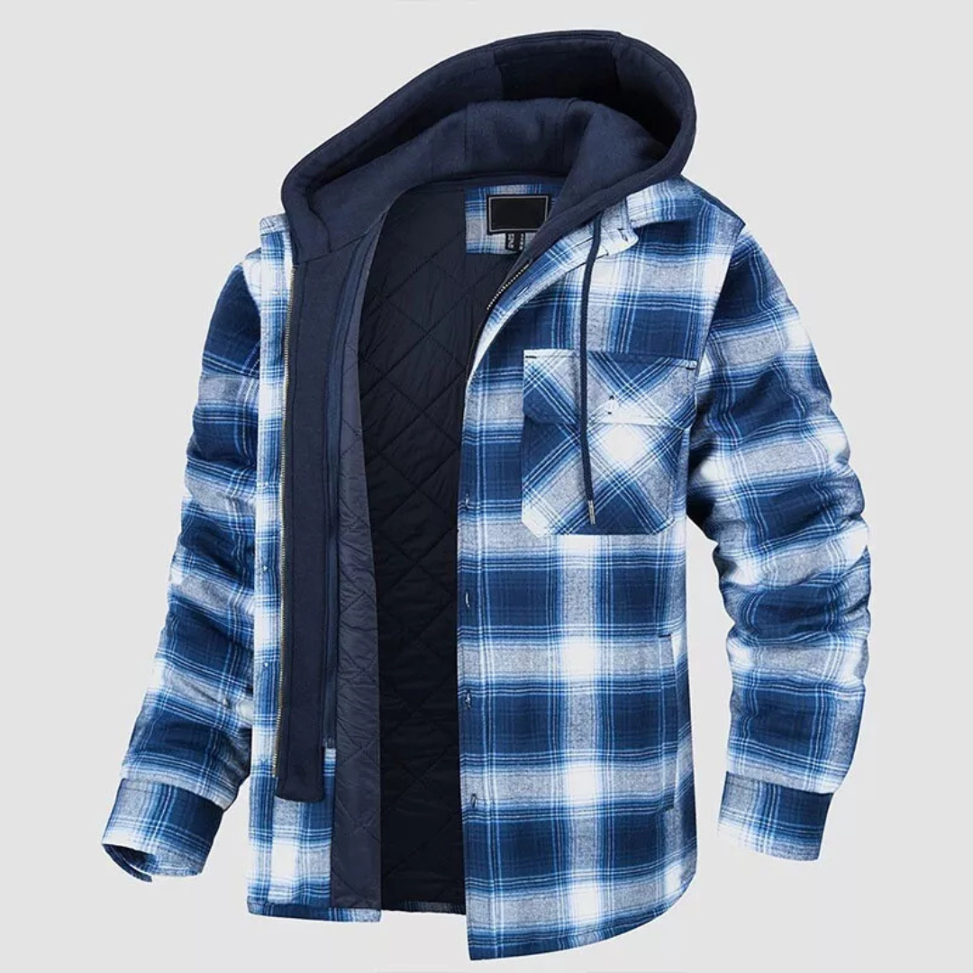 Casual Jacket with Check Pattern & Detachable Hood – NordicFlannel Jacket